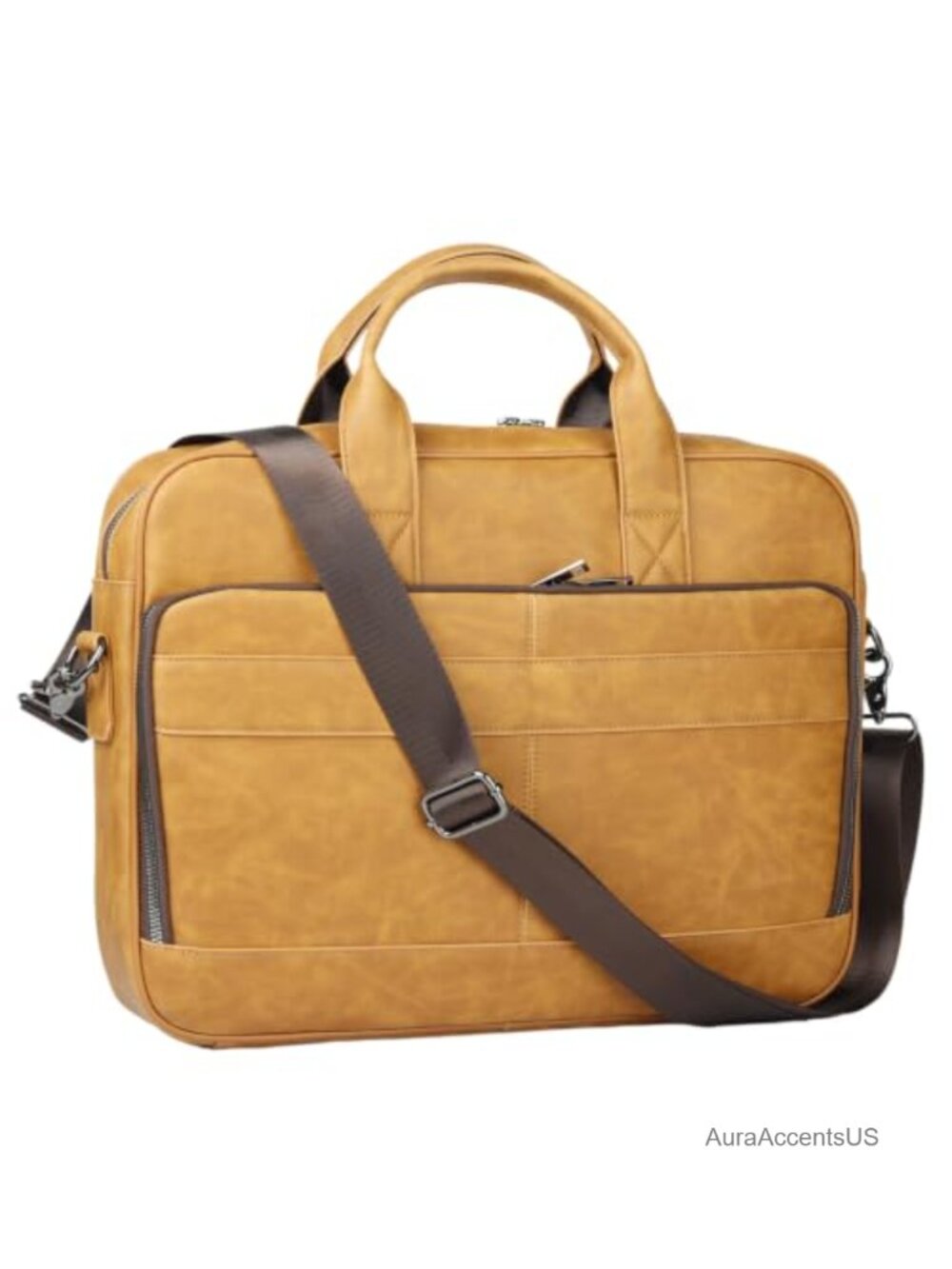 Faux Leather Laptop Briefcase 15.6 Inch Messenger Bag Crossbody Travel